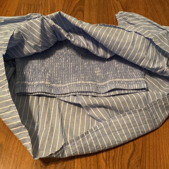 Blue and white stripe, off shoulder with built in tube top. - Picture 5 of 5